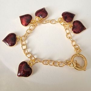 Red Heart Charm Bracelet